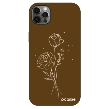 Szilikon tok erre a típusra Apple iPhone 12 Pro Max - Brown flowers