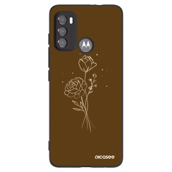 Picasee fekete szilikon tok az alábbi mobiltelefonokra Motorola Edge 60 5G - Brown flowers