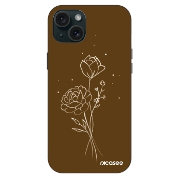 Szilikon tok erre a típusra Apple iPhone 15 Plus - Brown flowers