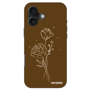 Szilikon tok erre a típusra Apple iPhone 16 - Brown flowers