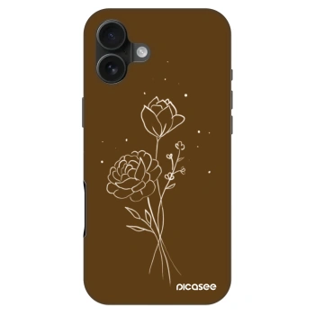 Szilikon tok erre a típusra Apple iPhone 16 Plus - Brown flowers