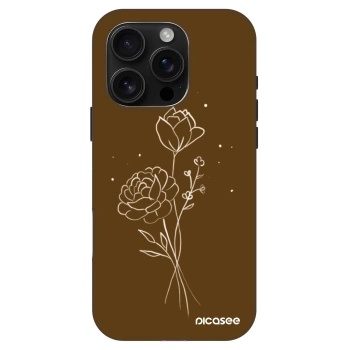 Szilikon tok erre a típusra Apple iPhone 16 Pro - Brown flowers