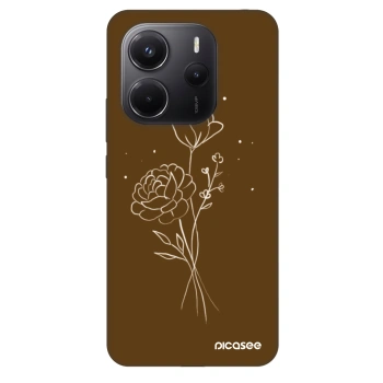 Szilikon tok erre a típusra Xiaomi Redmi Note 14 4G - Brown flowers