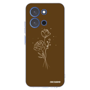 Picasee átlátszó szilikon tok az alábbi mobiltelefonokra Xiaomi Redmi 15C 4G - Brown flowers