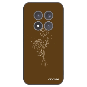 Picasee fekete szilikon tok az alábbi mobiltelefonokra Xiaomi Redmi Note 15 Pro+ - Brown flowers