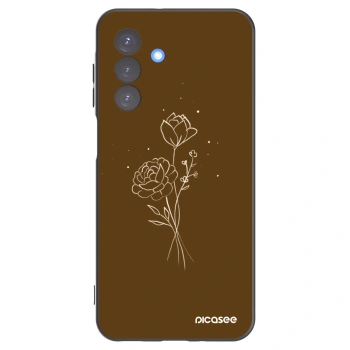 Picasee fekete szilikon tok az alábbi mobiltelefonokra Samsung Galaxy A17 5G - Brown flowers