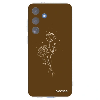 Picasee átlátszó szilikon tok az alábbi mobiltelefonokra Samsung Galaxy S25 FE 5G - Brown flowers