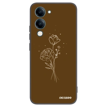 Picasee fekete szilikon tok az alábbi mobiltelefonokra Vivo Y29s 5G - Brown flowers