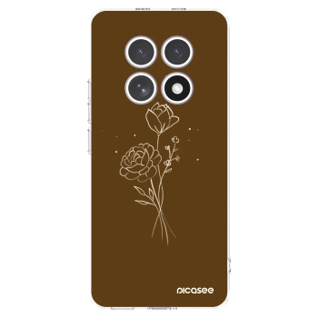 Picasee átlátszó szilikon tok az alábbi mobiltelefonokra Xiaomi Redmi Note 15 - Brown flowers