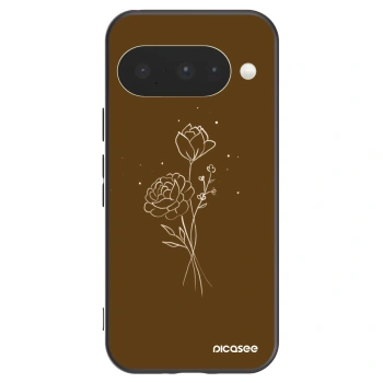 Picasee fekete szilikon tok az alábbi mobiltelefonokra Google Pixel 10 - Brown flowers