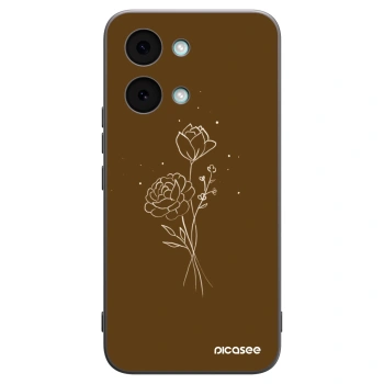 Picasee fekete szilikon tok az alábbi mobiltelefonokra Xiaomi Poco X8 Pro Max - Brown flowers