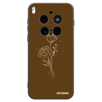 Picasee fekete szilikon tok az alábbi mobiltelefonokra Vivo X300 Pro - Brown flowers