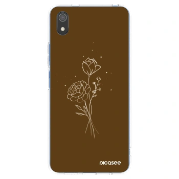 Picasee átlátszó szilikon tok az alábbi mobiltelefonokra Xiaomi Redmi 7A - Brown flowers