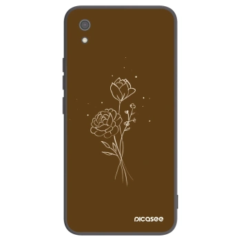 Picasee fekete szilikon tok az alábbi mobiltelefonokra Xiaomi Redmi 7A - Brown flowers