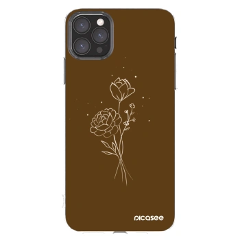 Picasee átlátszó szilikon tok az alábbi mobiltelefonokra Apple iPhone 11 Pro Max - Brown flowers