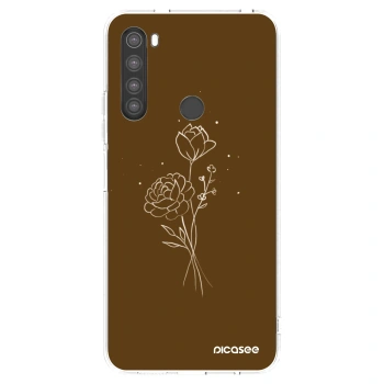 Picasee átlátszó szilikon tok az alábbi mobiltelefonokra Xiaomi Redmi Note 8 - Brown flowers