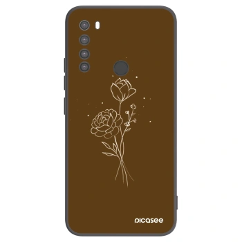 Picasee fekete szilikon tok az alábbi mobiltelefonokra Xiaomi Redmi Note 8 - Brown flowers