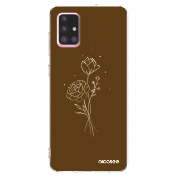 Picasee átlátszó szilikon tok az alábbi mobiltelefonokra Samsung Galaxy A71 A715F - Brown flowers