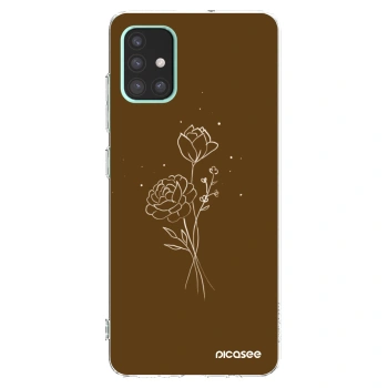 Picasee átlátszó szilikon tok az alábbi mobiltelefonokra Samsung Galaxy A51 A515F - Brown flowers