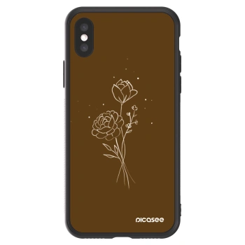 Picasee ULTIMATE CASE Apple iPhone X/XS - készülékre - Brown flowers