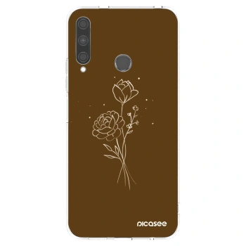 Picasee átlátszó szilikon tok az alábbi mobiltelefonokra Huawei P40 Lite E - Brown flowers