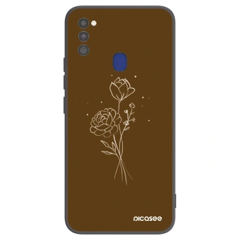 Tok az alábbi mobiltelefonokra Samsung Galaxy M21 M215F - Brown flowers