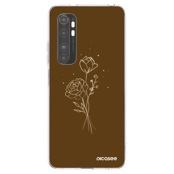 Picasee átlátszó szilikon tok az alábbi mobiltelefonokra Xiaomi Mi Note 10 Lite - Brown flowers