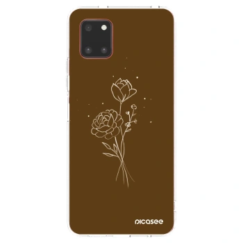 Picasee átlátszó szilikon tok az alábbi mobiltelefonokra Samsung Galaxy Note 10 Lite N770F - Brown flowers