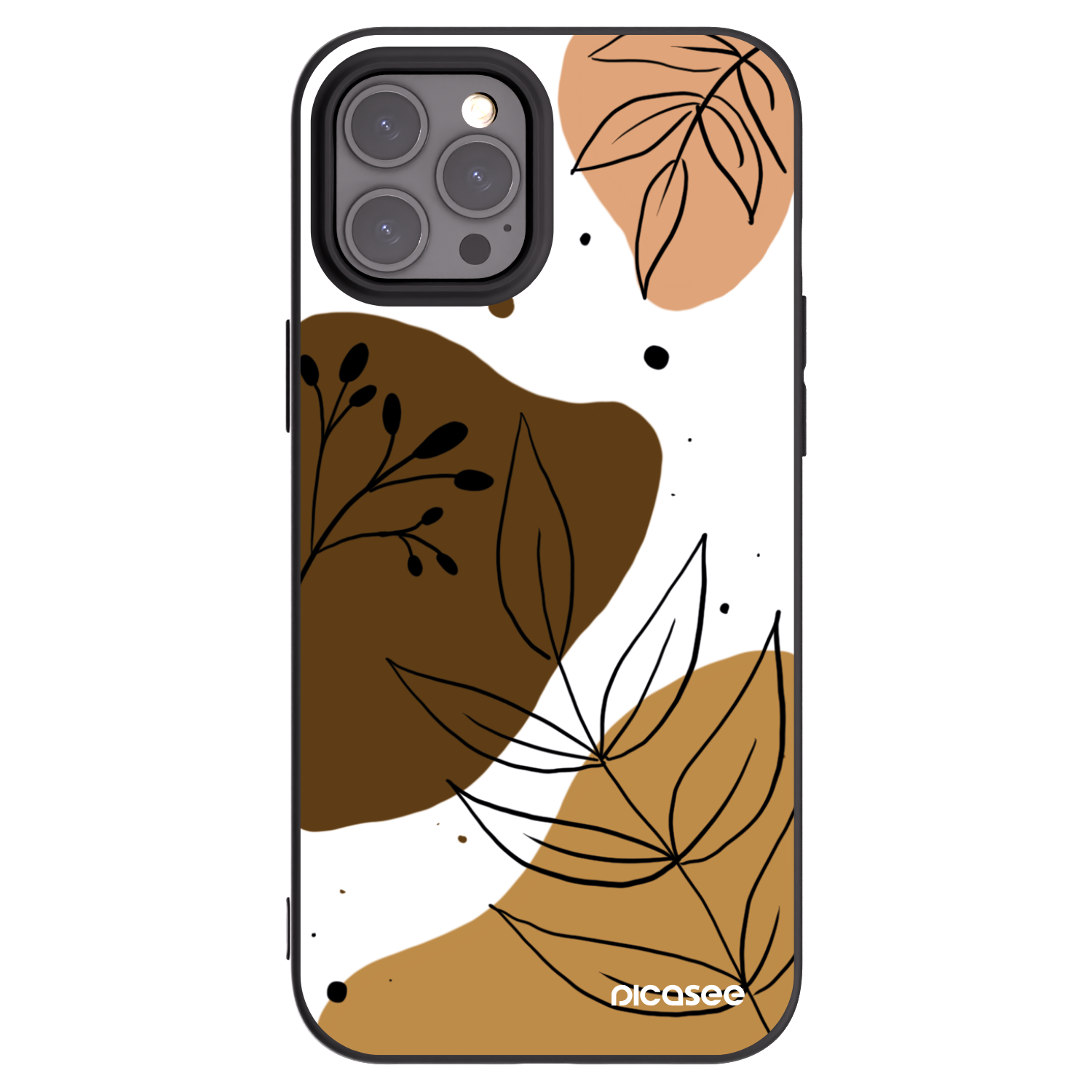 Picasee fekete szilikon tok az alábbi mobiltelefonokra Apple iPhone 12 Pro Max - Boho style