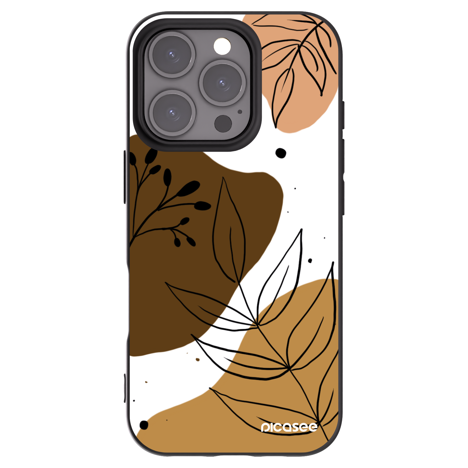 Picasee fekete szilikon tok az alábbi mobiltelefonokra Apple iPhone 16 Pro - Boho style