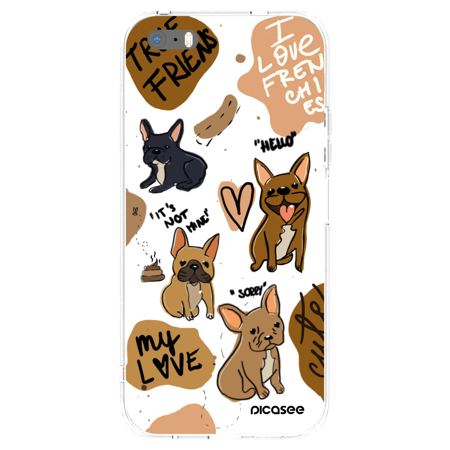 Picasee átlátszó szilikon tok az alábbi mobiltelefonokra Apple iPhone 5/5S/SE - Frenchies