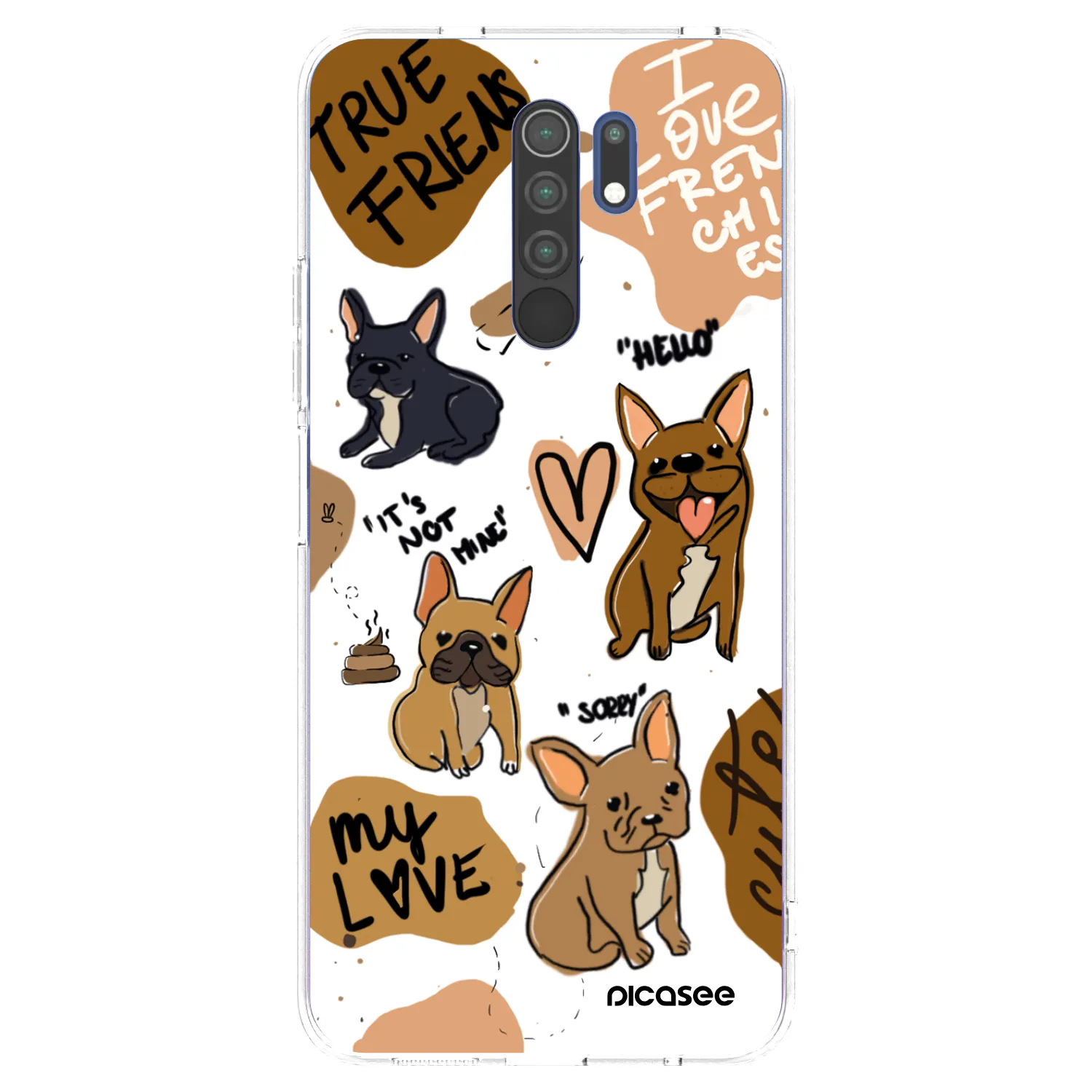 Picasee átlátszó szilikon tok az alábbi mobiltelefonokra Xiaomi Redmi 9 - Frenchies