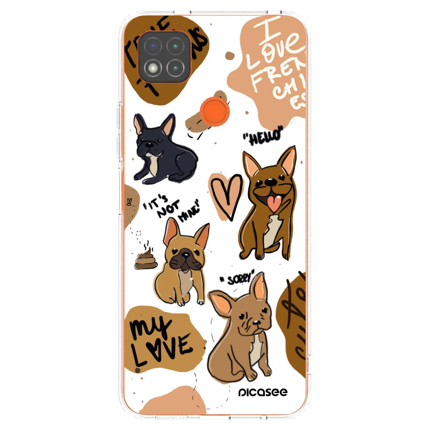 Picasee átlátszó szilikon tok az alábbi mobiltelefonokra Xiaomi Redmi 9C - Frenchies