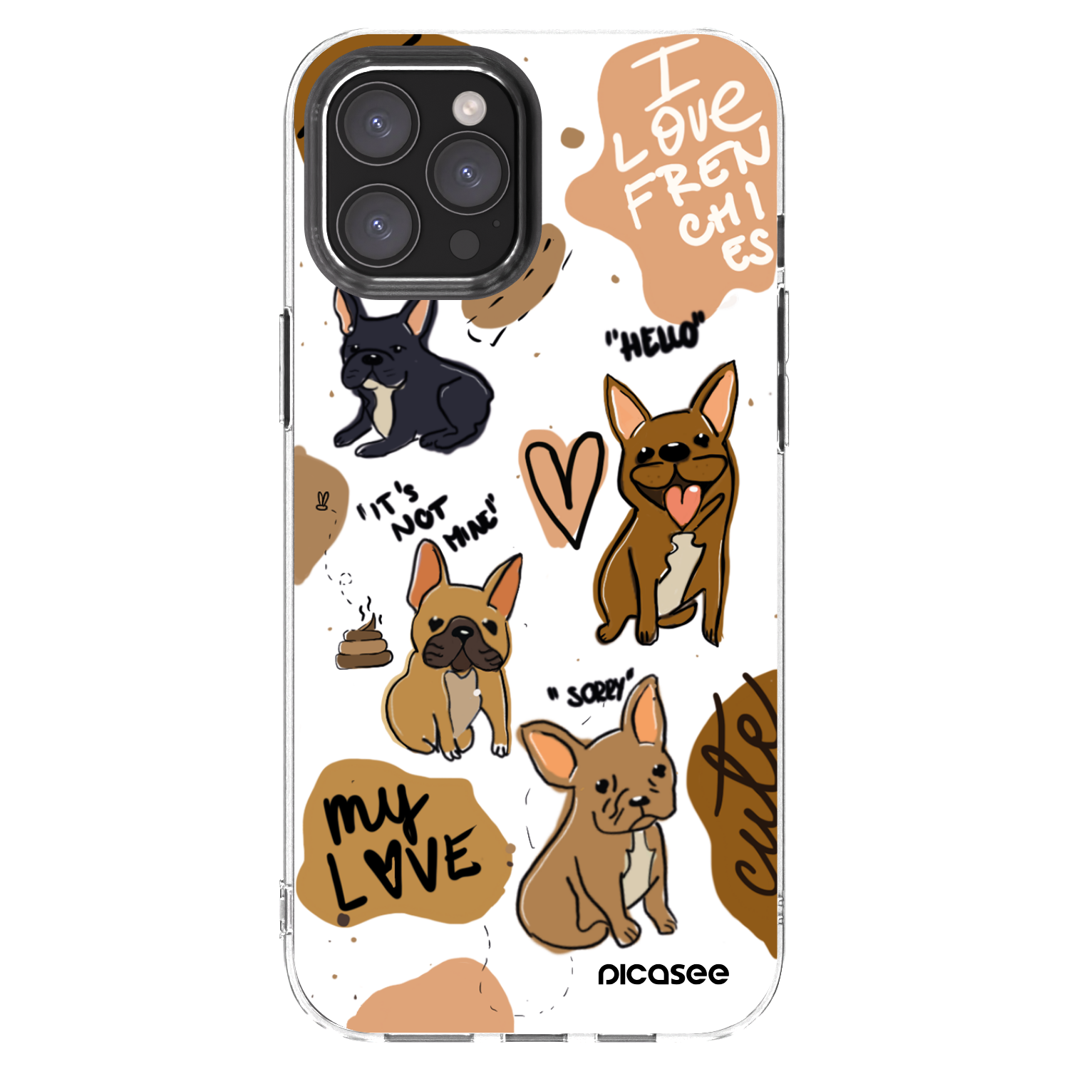 Picasee átlátszó szilikon tok az alábbi mobiltelefonokra Apple iPhone 12 Pro Max - Frenchies