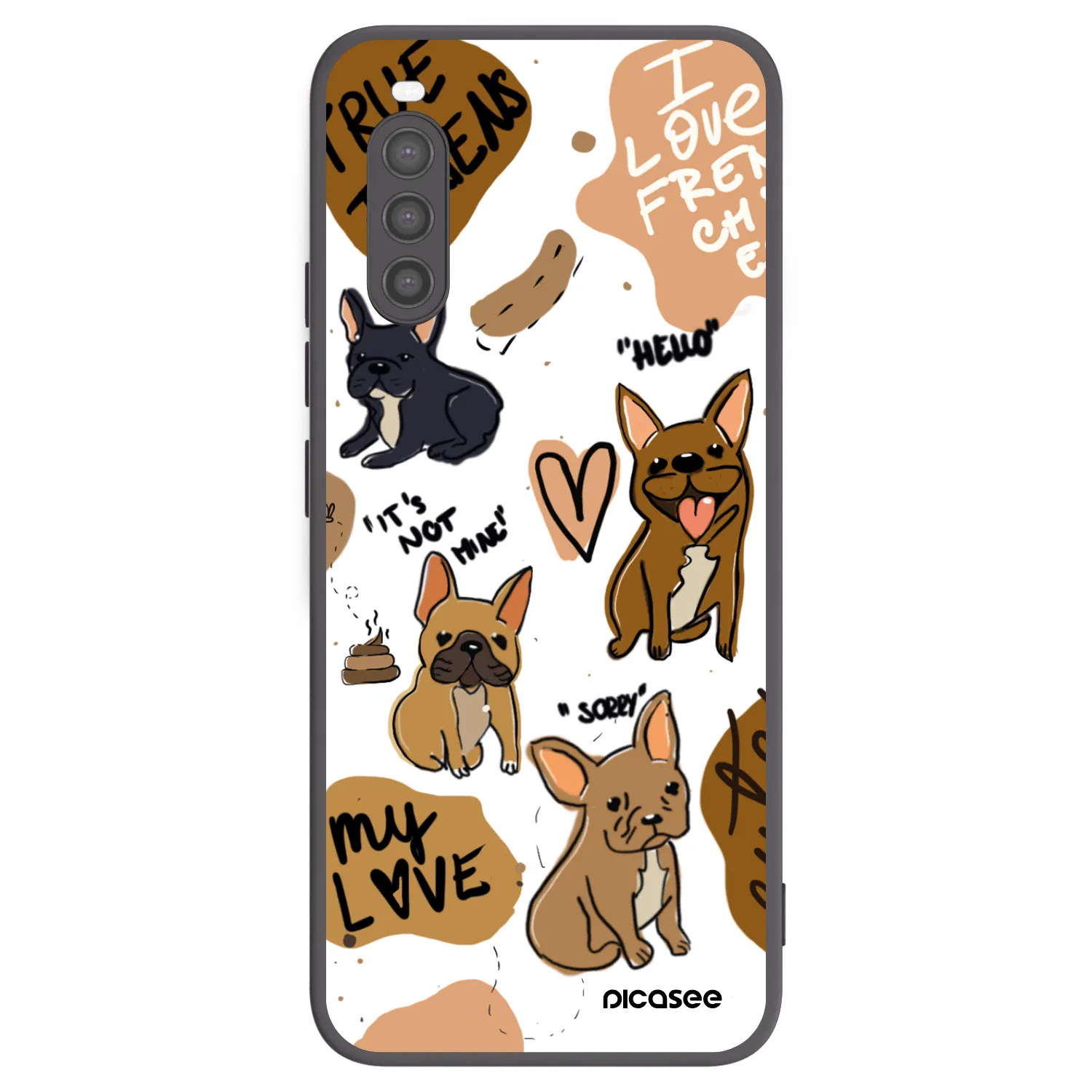 Picasee fekete szilikon tok az alábbi mobiltelefonokra Sony Xperia 10 II - Frenchies