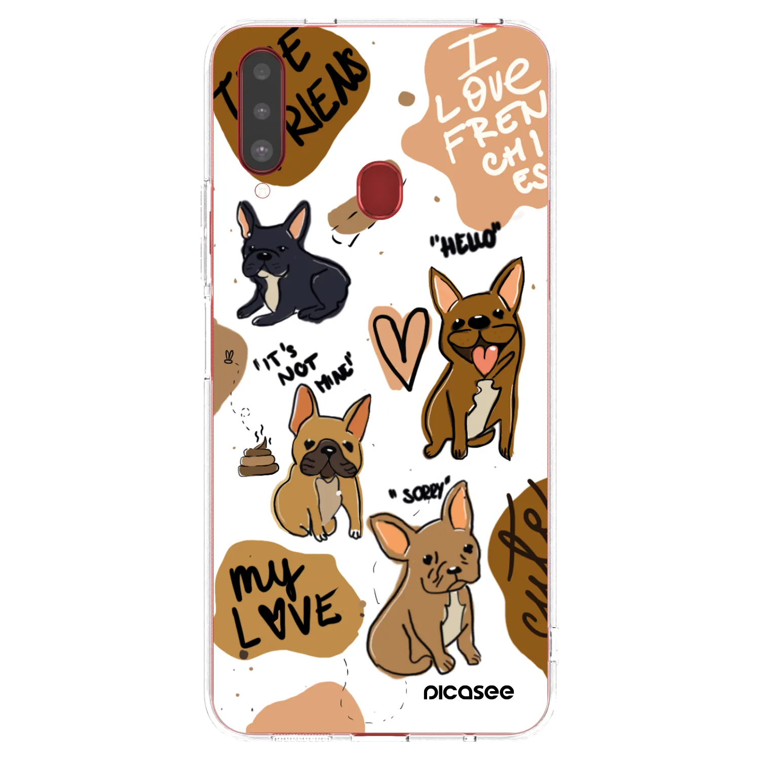 Picasee átlátszó szilikon tok az alábbi mobiltelefonokra Samsung Galaxy A20s - Frenchies