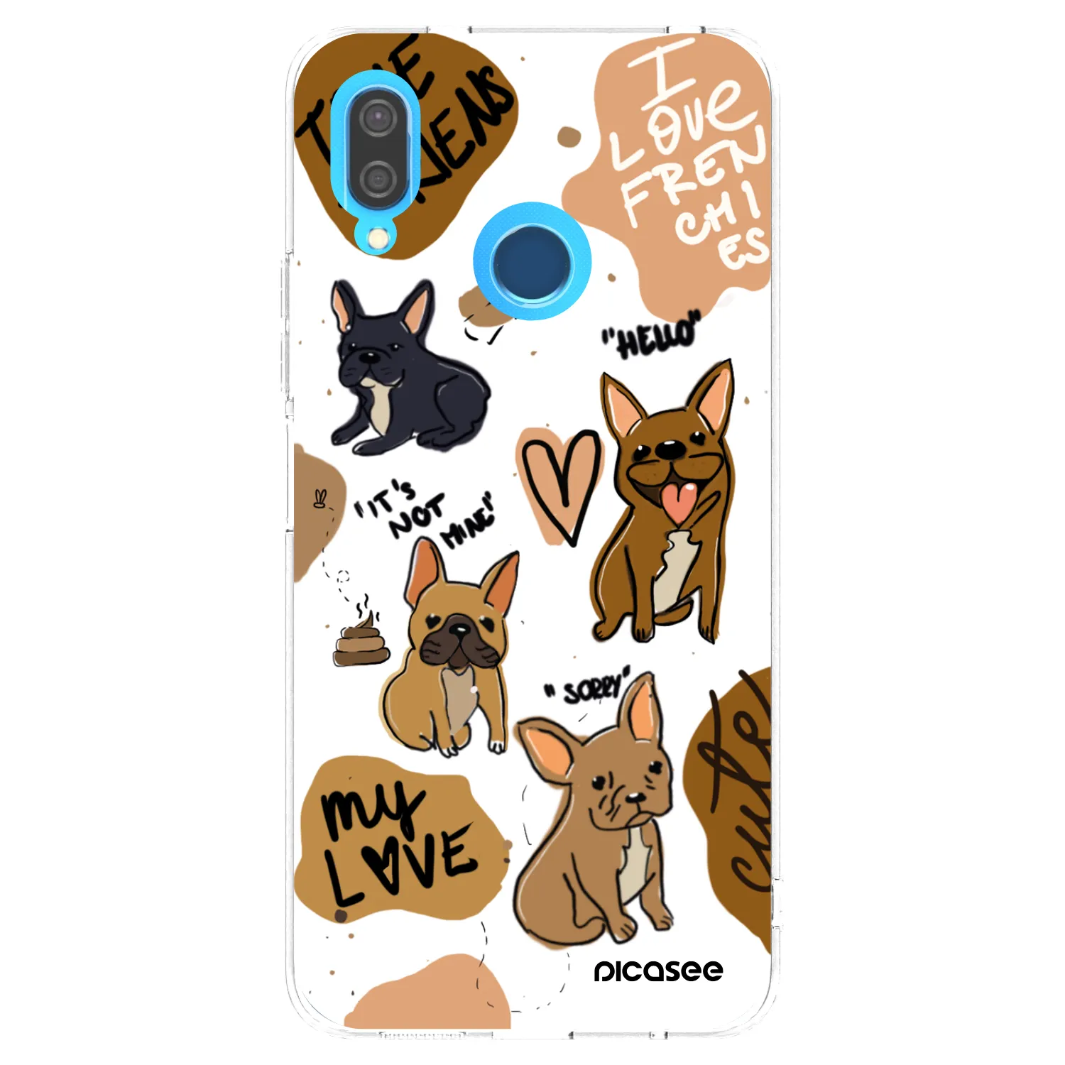 Picasee átlátszó szilikon tok az alábbi mobiltelefonokra Huawei P20 Lite - Frenchies