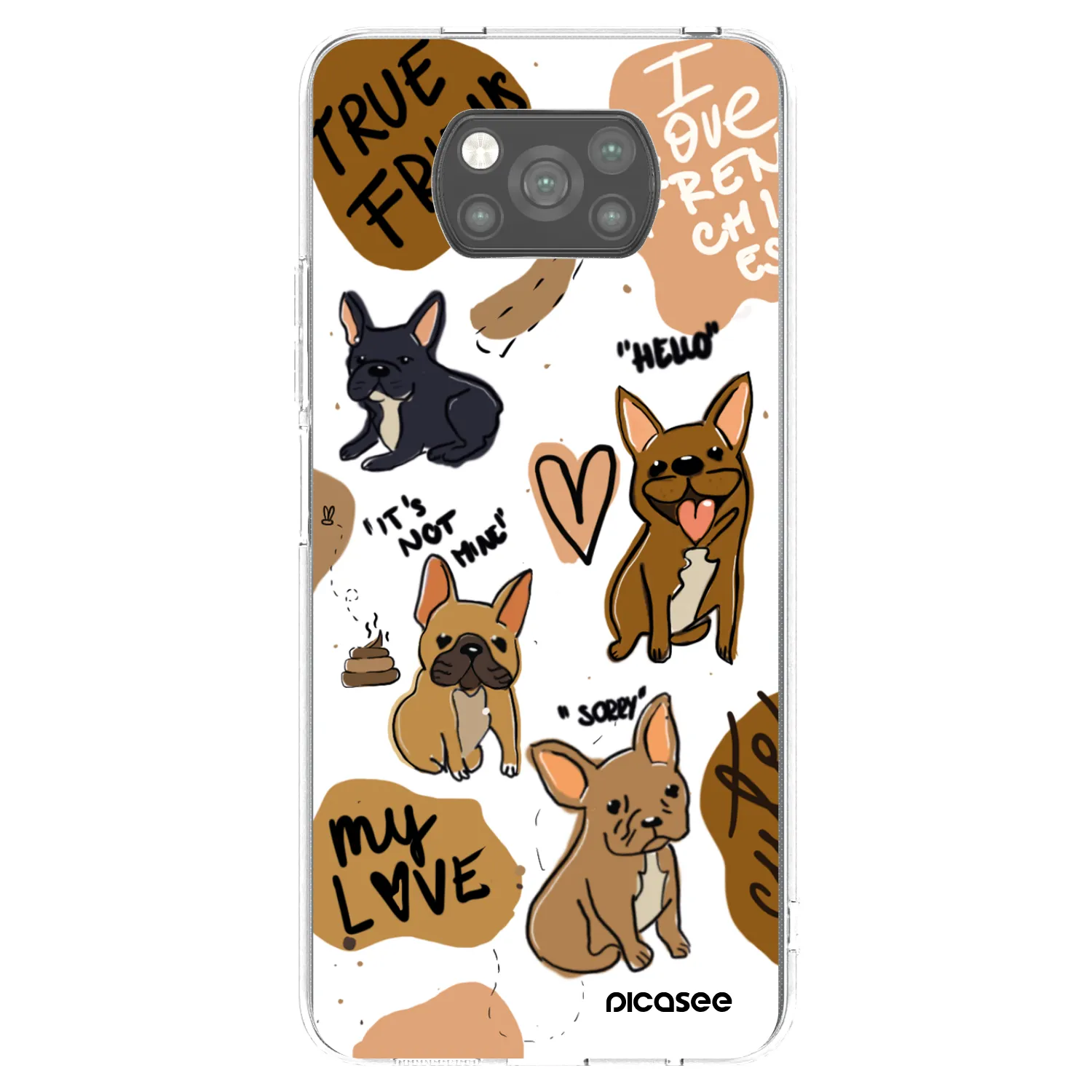 Picasee fekete szilikon tok az alábbi mobiltelefonokra Xiaomi Poco X3 Pro - Frenchies