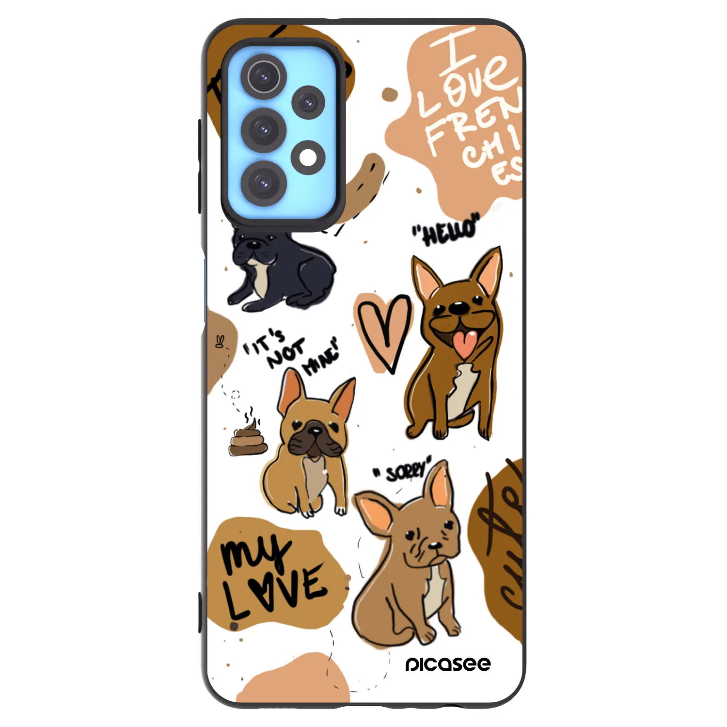 Picasee fekete szilikon tok az alábbi mobiltelefonokra Samsung Galaxy A32 4G SM-A325F - Frenchies