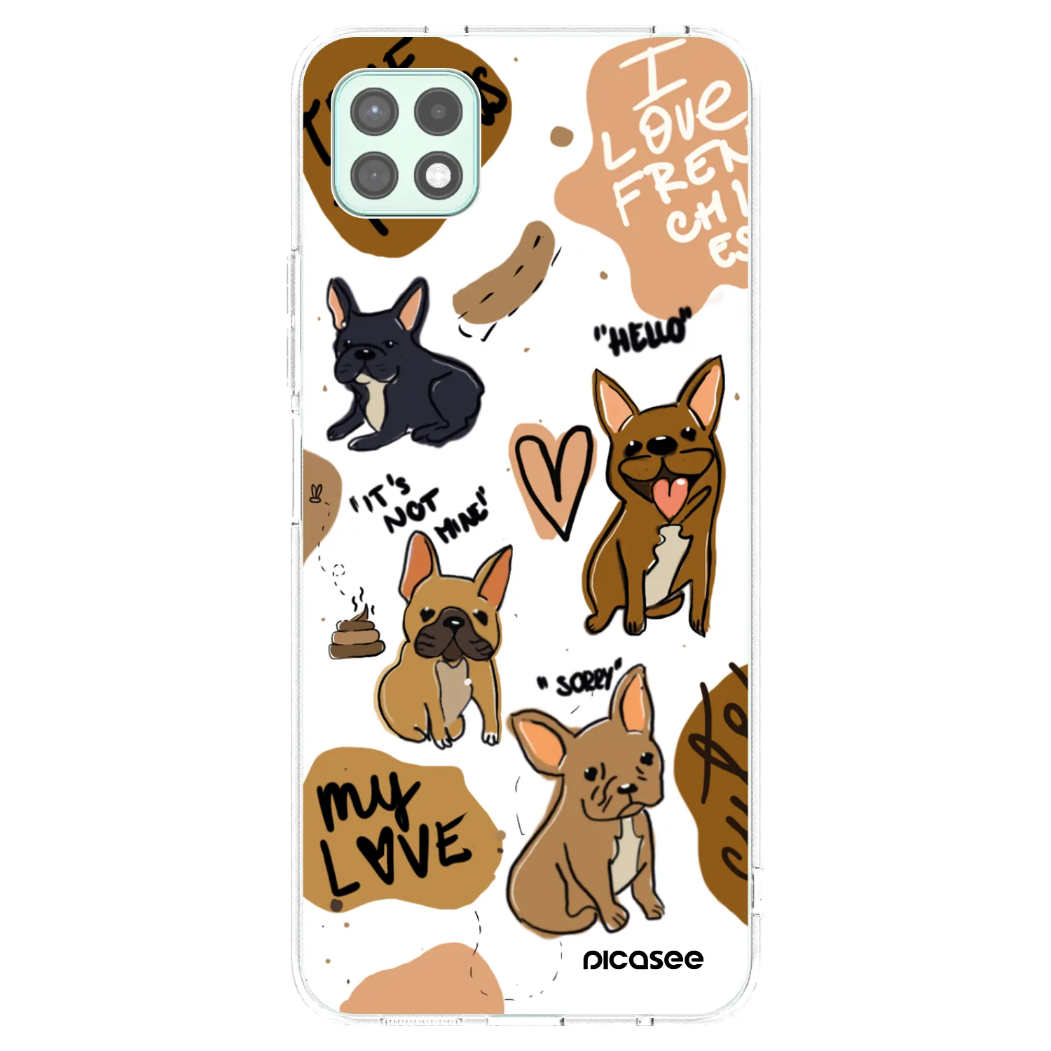 Picasee átlátszó szilikon tok az alábbi mobiltelefonokra Samsung Galaxy A22 A226B 5G - Frenchies