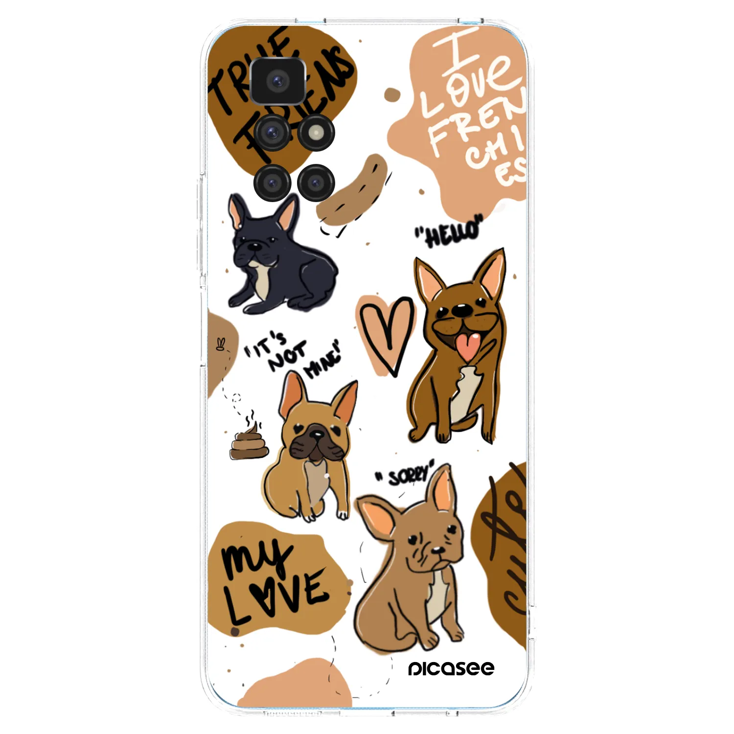 Picasee átlátszó szilikon tok az alábbi mobiltelefonokra Xiaomi Redmi 10 - Frenchies