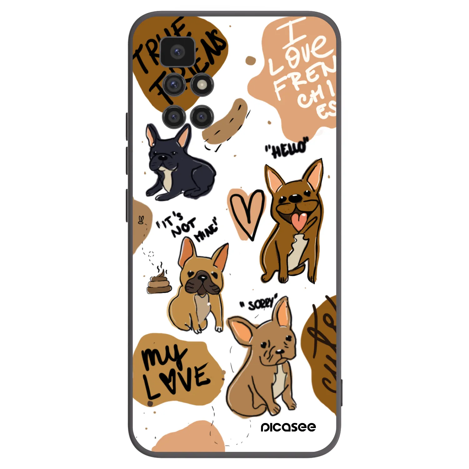 Picasee fekete szilikon tok az alábbi mobiltelefonokra Xiaomi Redmi 10 - Frenchies