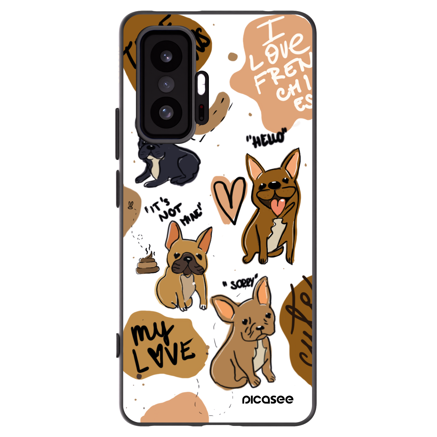 Picasee fekete szilikon tok az alábbi mobiltelefonokra Xiaomi 11T Pro - Frenchies