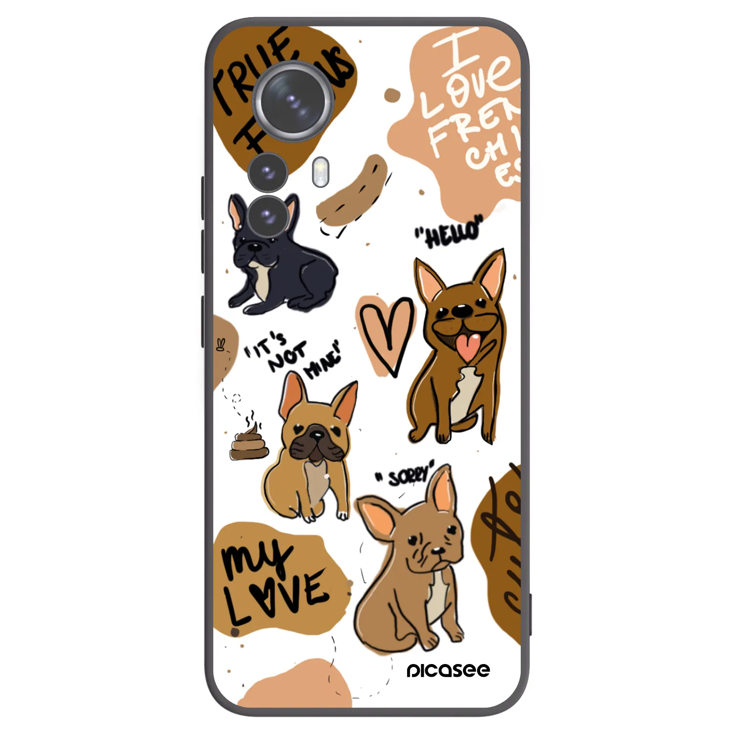 Picasee fekete szilikon tok az alábbi mobiltelefonokra Xiaomi 12 Pro - Frenchies