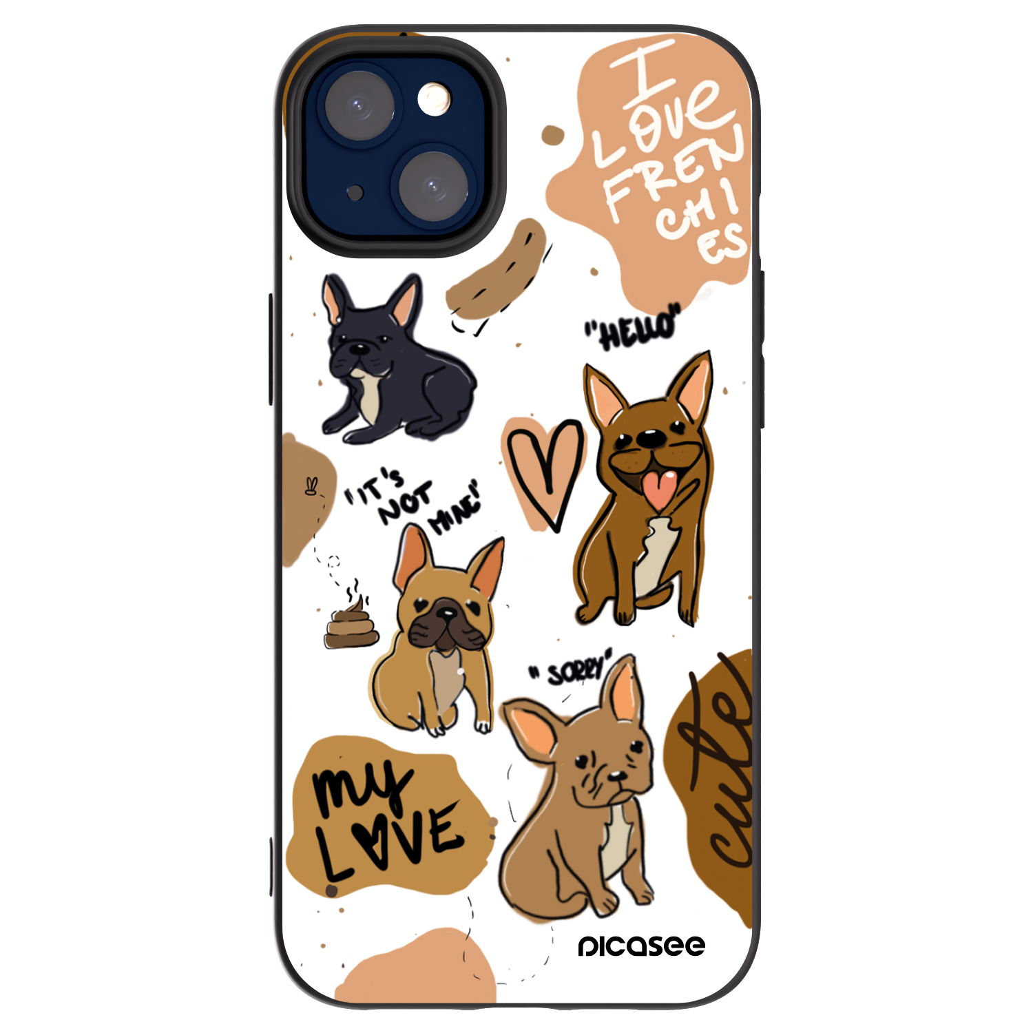 Picasee fekete szilikon tok az alábbi mobiltelefonokra Apple iPhone 14 Plus - Frenchies