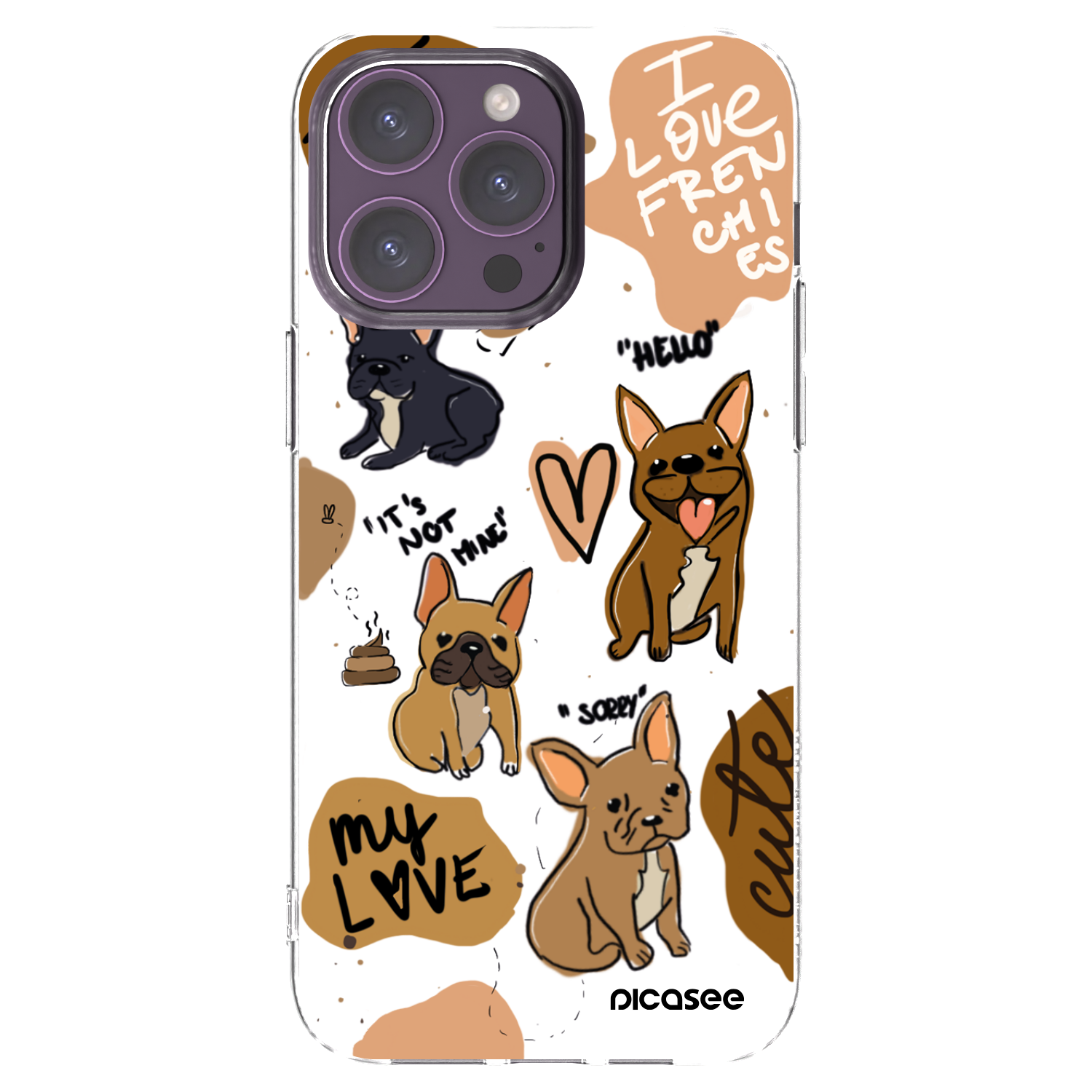 Picasee átlátszó szilikon tok az alábbi mobiltelefonokra Apple iPhone 14 Pro Max - Frenchies