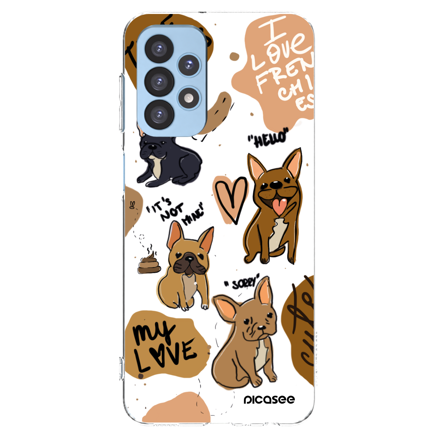 Picasee átlátszó szilikon tok az alábbi mobiltelefonokra Samsung Galaxy A23 A235F 4G - Frenchies