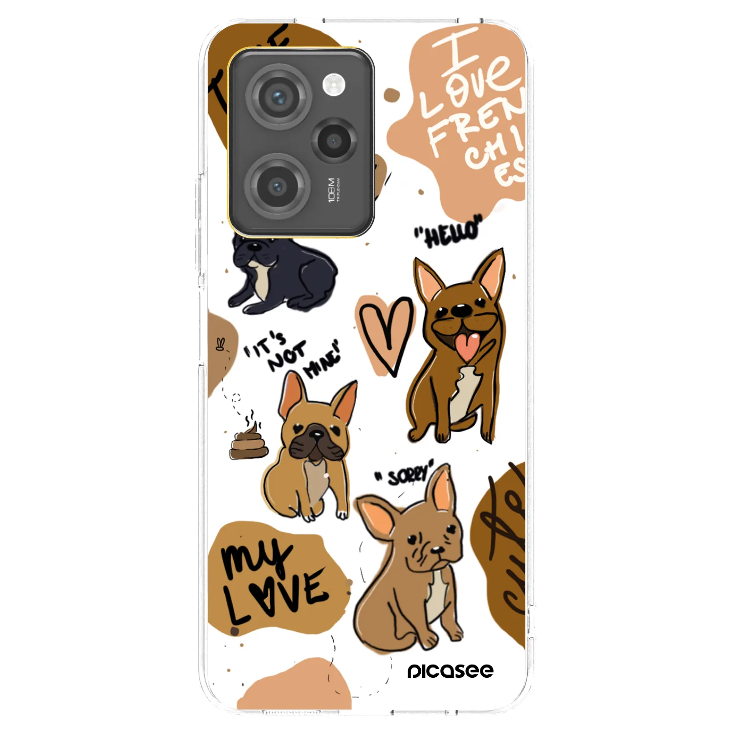 Picasee fekete szilikon tok az alábbi mobiltelefonokra Xiaomi Poco X5 Pro - Frenchies