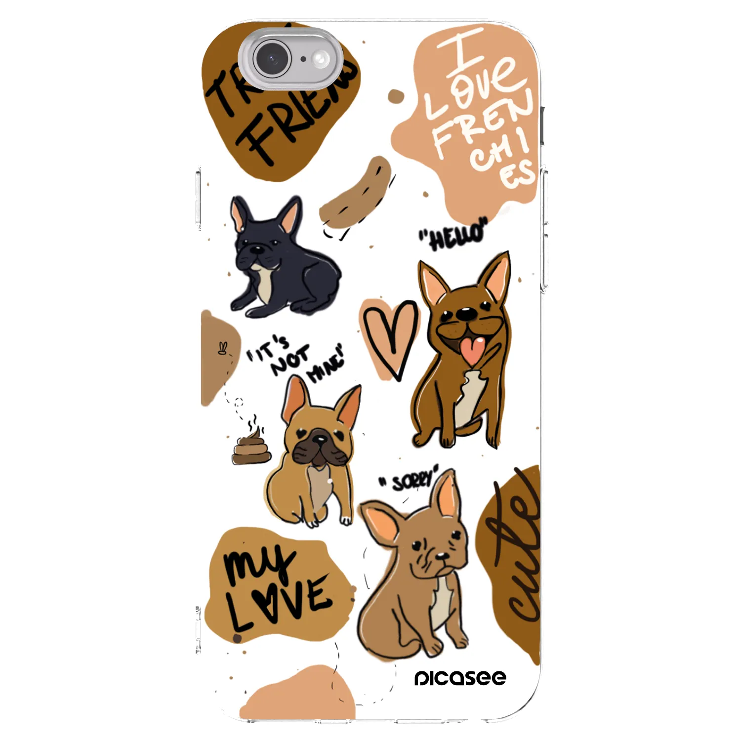 Picasee átlátszó szilikon tok az alábbi mobiltelefonokra Apple iPhone 6/6S - Frenchies