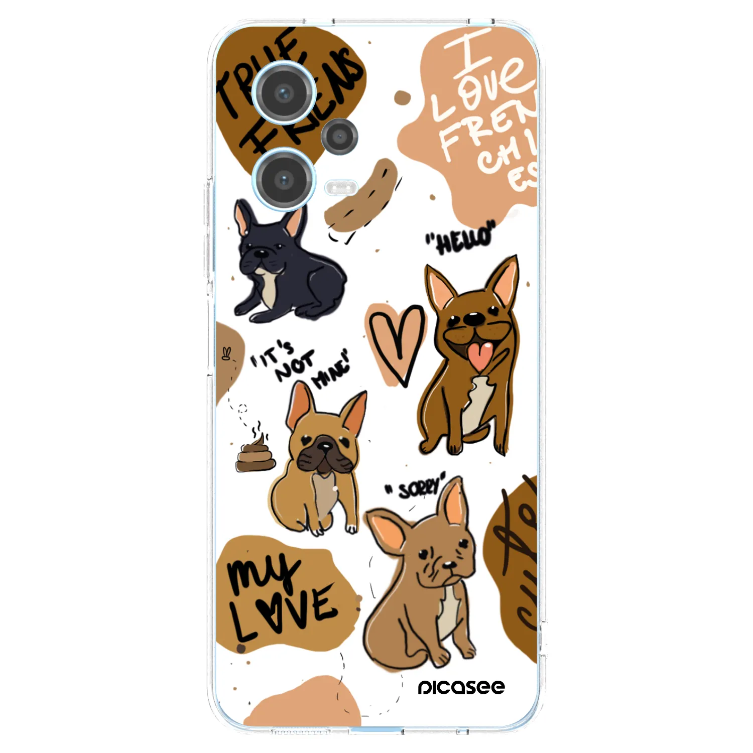 Picasee átlátszó szilikon tok az alábbi mobiltelefonokra Xiaomi Redmi Note 12 5G - Frenchies